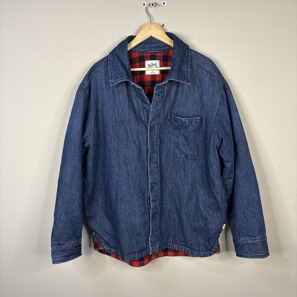 Woolrich x Target Denim Shacket Flannel Lined Gorpcore Workwear Jacket M Blue